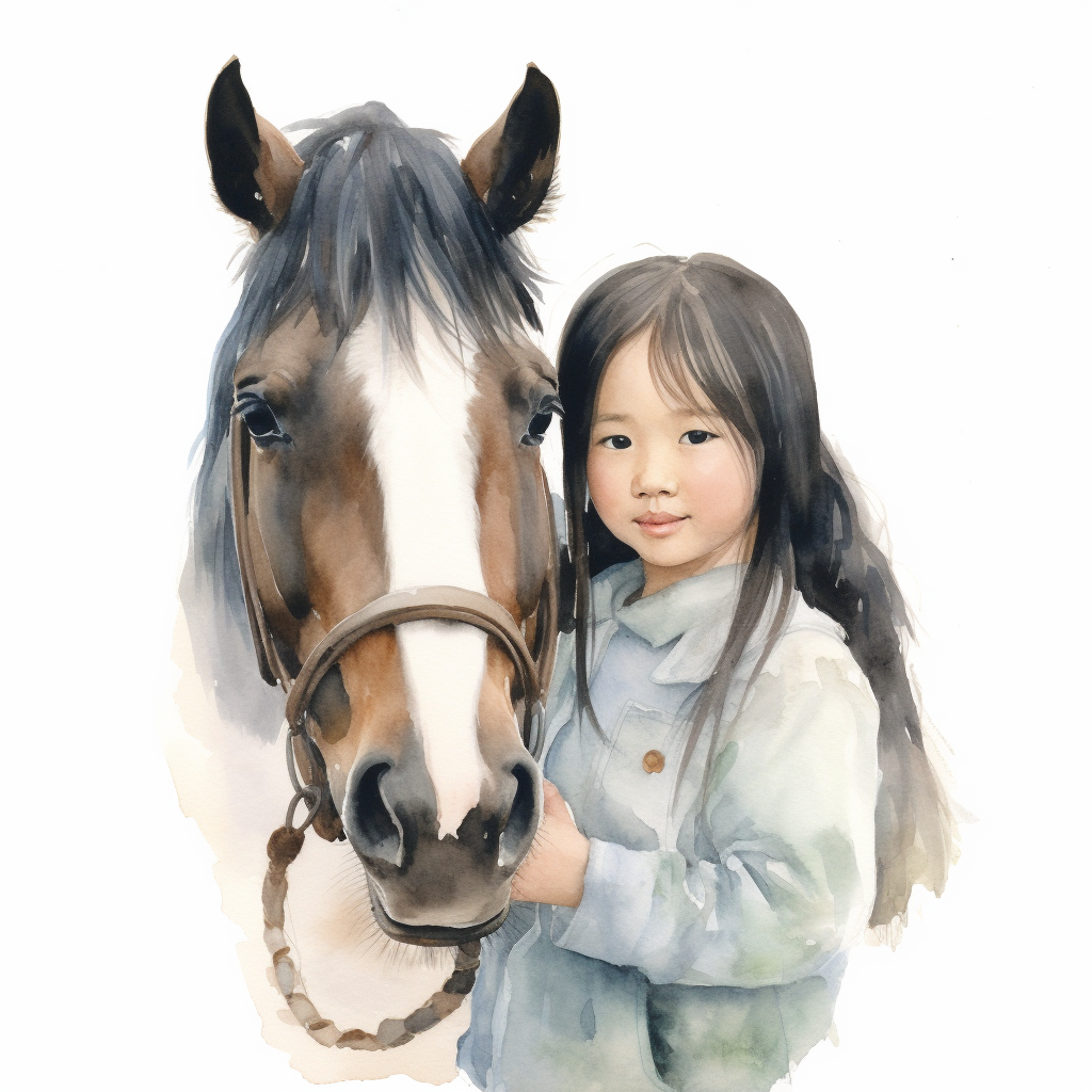 girl horse cliparts