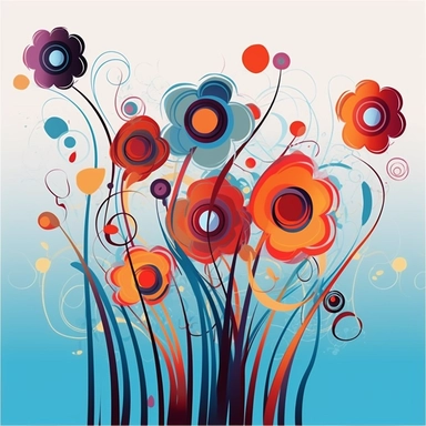 abstract flowers clip art