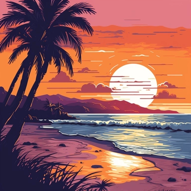 sunrise, Breezy, Tropical, Relaxed, Beachy, Effortless, clipart,