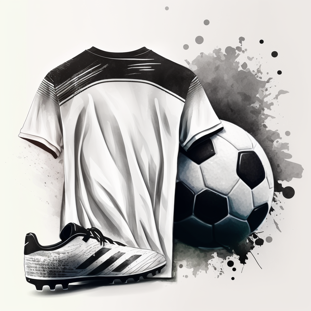 black and white football clipart
