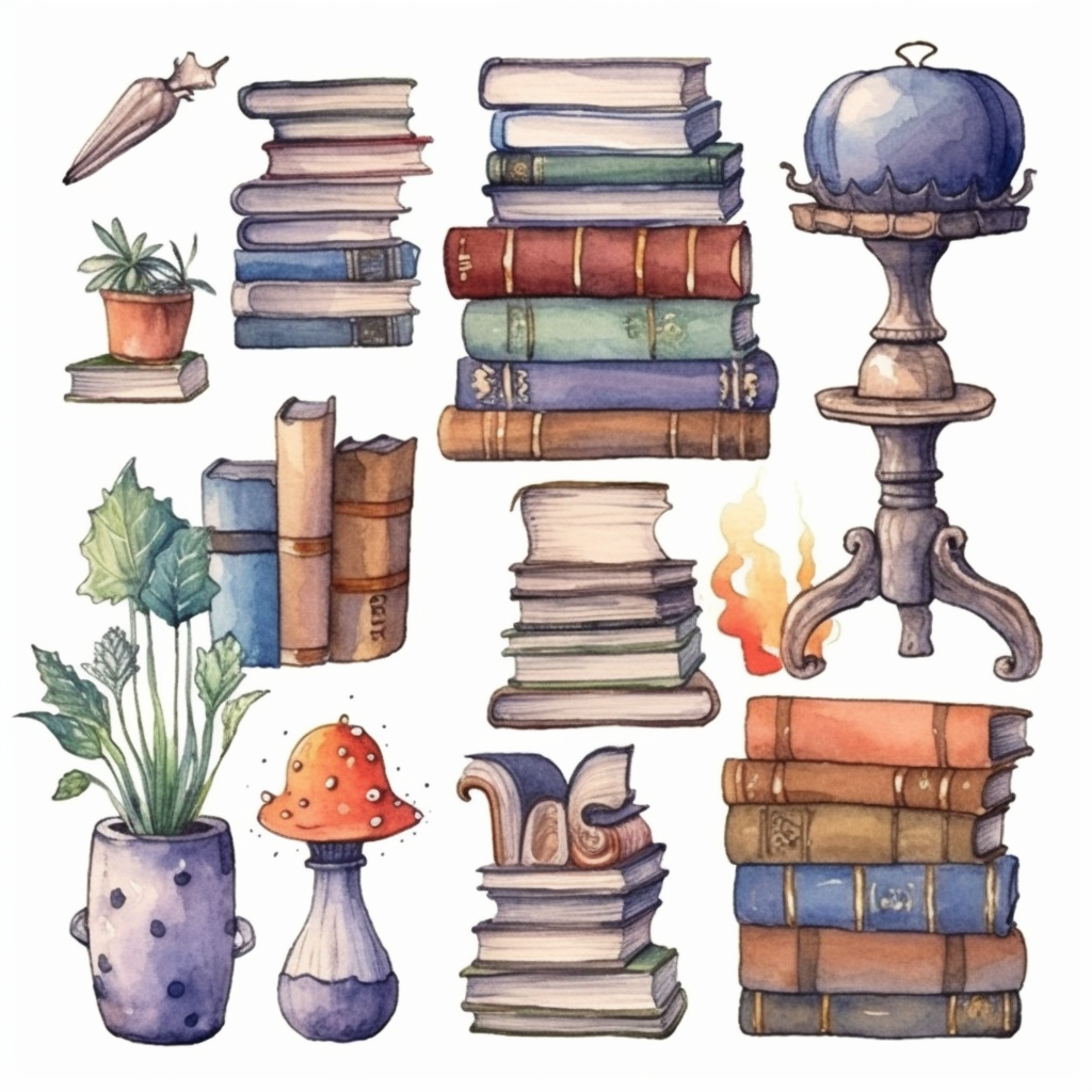book setting cliparts