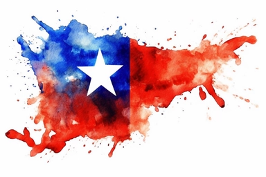 Watercolor, Chile Country Flag, clipart, hd, on a white background, spaced out