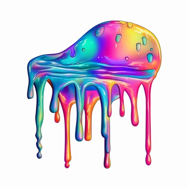 Beautiful Retro 90s Color Holographic Drip Watercolor Sublimation Clipart,Cartoon,hyper realistic, intricate detail, illustration style,high solution,on the white background