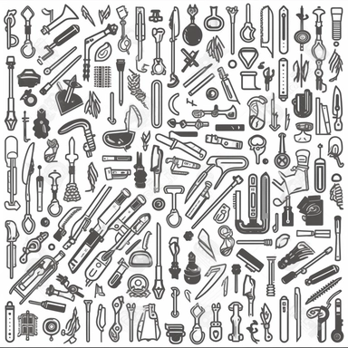crime drugs mayhem and violence as corporate clipart icons, black line art icons