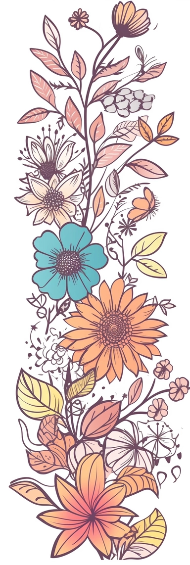 bookmark fineline 2d clipart flowers 8k