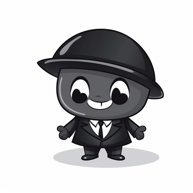 happy cute Funeral Director face, cartoon, clipart, mascot, isolated on white background