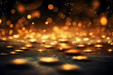 golden bokeh light swirling across dark background photoshop clip arts & vectors 24, in the style of abstract landscape, light-filled compositions, janek sedlar, pointillist: tiny dots, explosive and chaotic, 3840x2160, photo taken with nikon d750