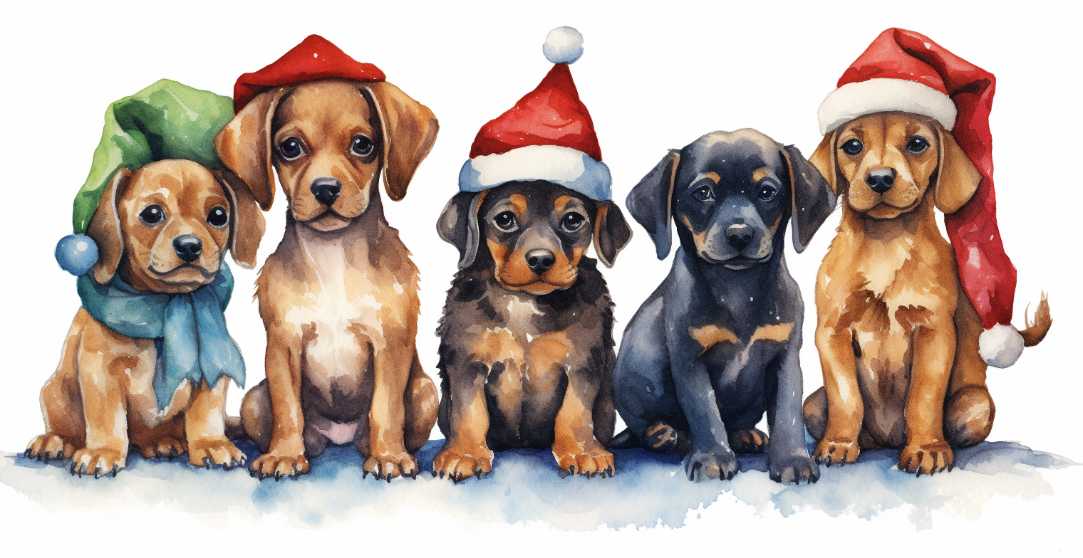 christmas puppy cliparts