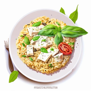 clipart Risotto Italian food, white background