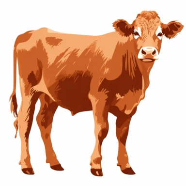 clipart of cute Limousin cow