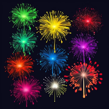 fireworks colorful clipart