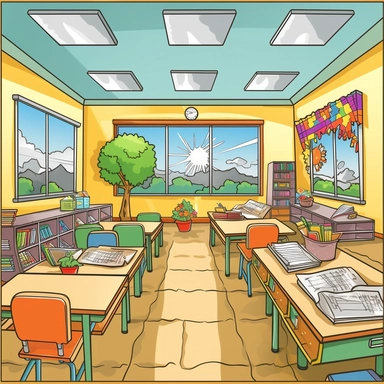 clip art classroom background scene