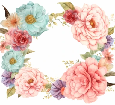 retangle frame banner clipart on the left and right side beautiful flowers like this C:UsersromyaDownloadsclipart34385.png color light turquoise, light rosè, light orange, light purple color