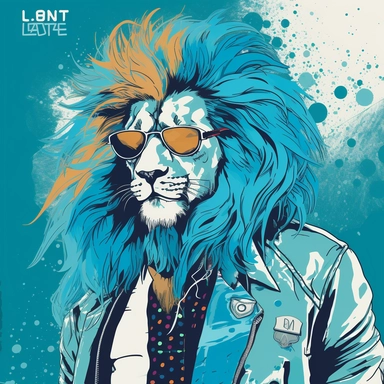 Let your creativity roar with a vintage-style lion clipart sporting a blue hair and a rock-style jacket! What bold colors, patterns, and design elements can you use to create a fierce and edgy lion character that embodies the spirit of rock and roll? How can your clipart inspire others to unleash their inner rebel and fearlessly express themselves through art and design?