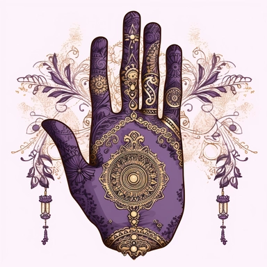 unique purple henna tarot designs illustrations clipart