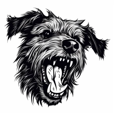 Australian Jungle Terrier angry , vintage, detailed, logo, clean, solid color, black and white color, clip art style, vector style, white background, i can't believe how cool this is