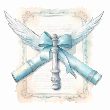 Graceful Baptism Watercolor Clipart - Pastel Blue Baptism Certificate: This clipart represents a baptism certificate in pastel blue, highlighting the official recognition of this spiritual milestone.