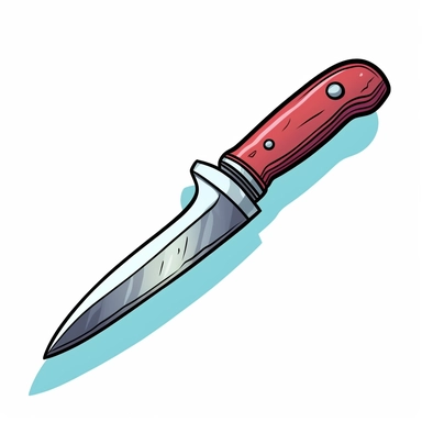 A clipart illustration of a butcher's boning knife