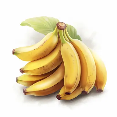 bunch of bananas, illustration vector image, clipart, digital drawing, soft edges and blurred details, cute colorful, realistic super details, white background, object complete display, screen without watermark, element, PNG, 8k--ar 1:1