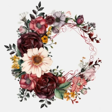 octagonal clipart bridal floral border arrangement, realistic, ultra-hd