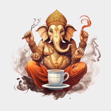 indian, god clipart, ganesha clipart, coffee art, blank background