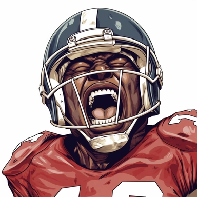 clip art, american football player screaming