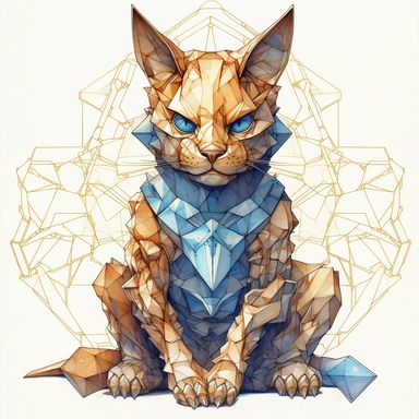 sweet Maneki-neko, Domestic Shorthair, origami paper In the style of Brian Froud & Alan Lee, leather texture textured, clipart, complex design, dreamy color, white contour, white background only
