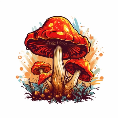 vector like illistration graphic for magic mushroom, sticker clipart