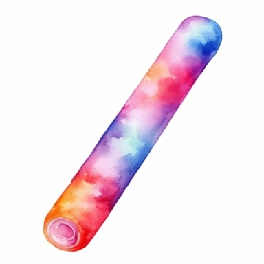 watercolor colorful clipart of a bright pool noodle, hd, on white background