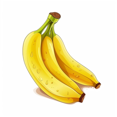 Simple clip art vector graphic on clean white background, 1 banana