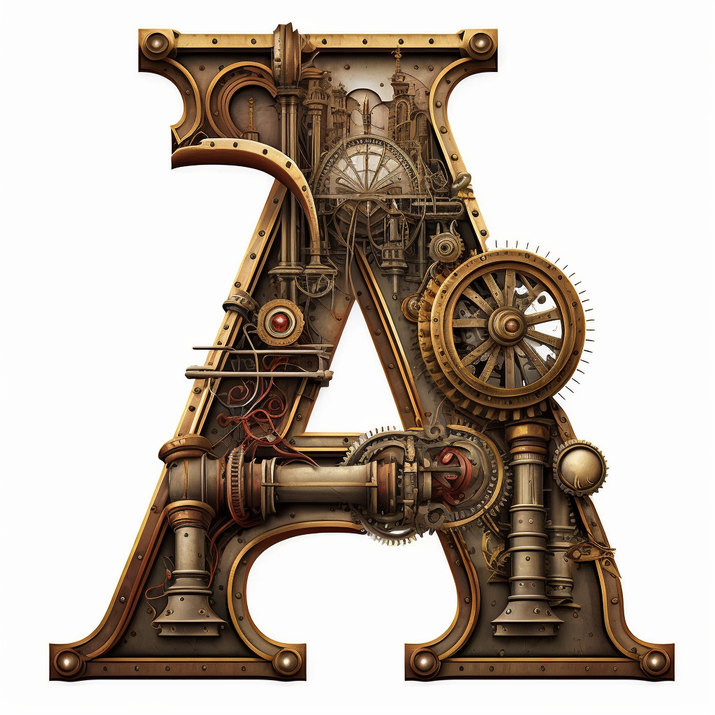 Steampunk style Capital letter A, clipart, whitebackground - Clip Art ...