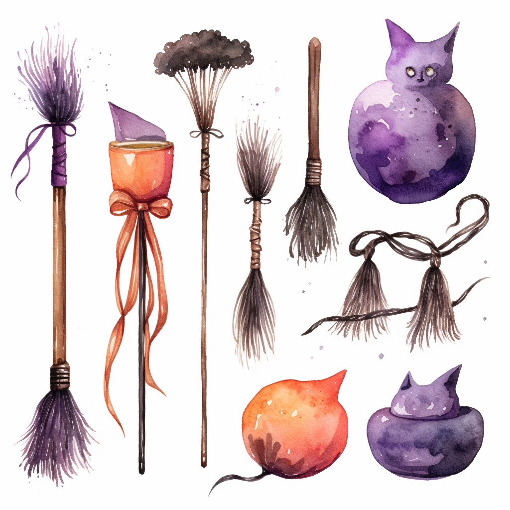 black broom cliparts