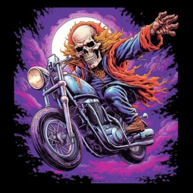 As the clipart comes to life, you find yourself immersed in the exhilarating world of a skull-headed motorcyclist on his Harley, defying gravity with a gravity-defying wheelie. The vivid image captures the essence of a midjourney tale--a moment frozen in time, brimming with adrenaline and a sense of untamed freedom. As you gaze upon the clipart, you can almost hear the rumble of the Harley's engine, its power pulsating through the air. The skull-headed rider, adorned with a helmet that reflects 