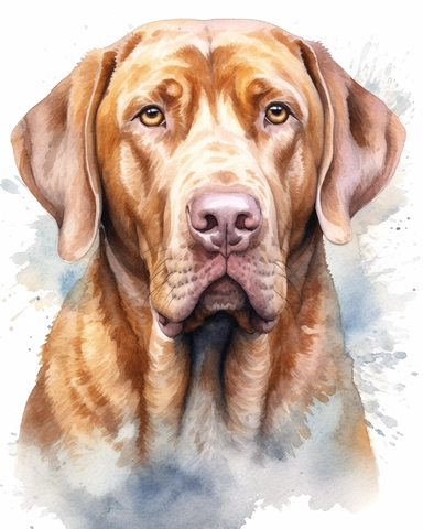 detailed watercolor Chesapeake Bay Retriever head realistic clipart