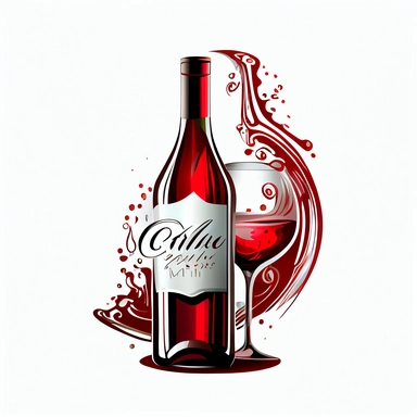 logo wine pouring from a bottle into a glass empty label clipart on only white background