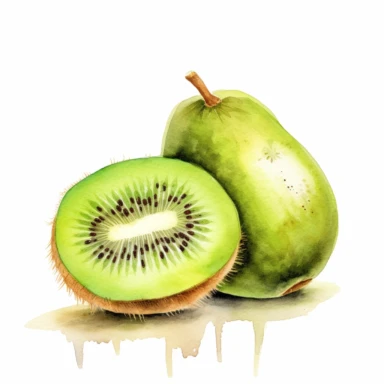 watercolor kiwi fruit clipart,white background