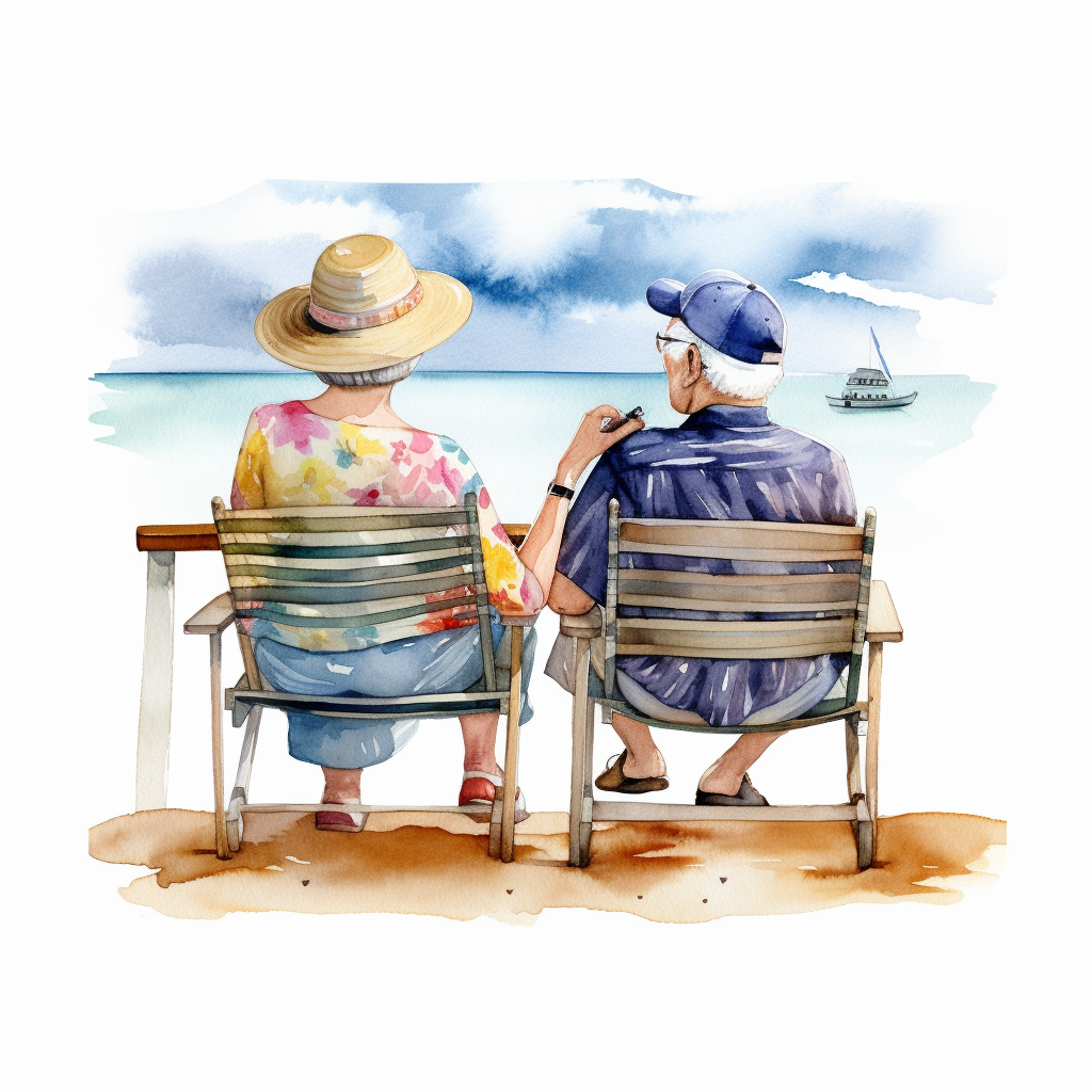 old couple clipart