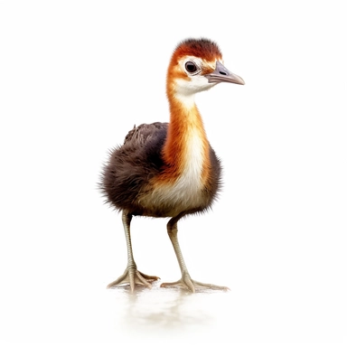 african jacana safari baby animal photorealistic clipart,on white background