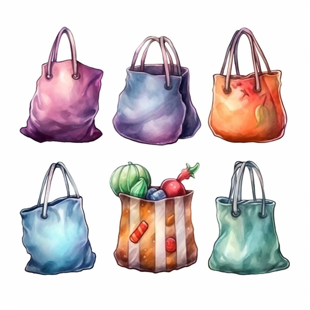 Flowers Leaves Watercolor Tote Bag Design Vector Download