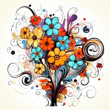 abstract flowers clip art