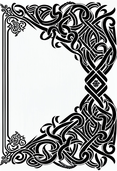 vector black graphic frame corner celtic knots on white background clipart