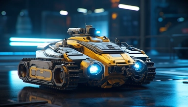 cyberpunk 2077 hover tank with turrets clipart. Cinematic, Ultra-Wide Angle, Depth of Field, hyper-detailed, Unreal Engine, Cinematic, Photoshoot, Shot on 25mm lens, Depth of Field, DOF, Tilt Blur. Shutter Speed 1/1000, F/22, White Balance, 32k, Super-Resolution, Megapixel, Pro Photo RGB, VR, Lonely, Good, Massive, Half rear Lighting, Backlight Natural Lighting, Incandescent, Optical Fiber, Moody Lighting, Cinematic Lighting, Studio Lighting, Soft Lighting, Volumetric, Beautiful Lighting, Accent