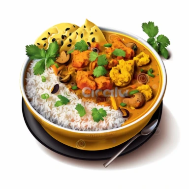 clipart Curry Indian food, white background