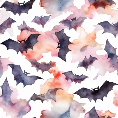 Halloween bat, watercolor clip art, grunge colors, white space, uniform organization, 8k