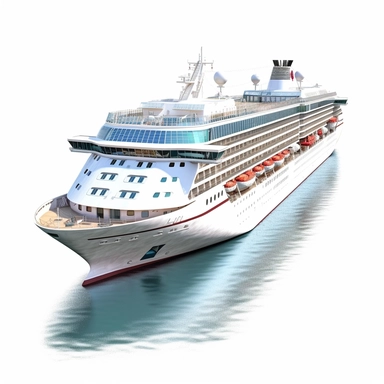 photorealistic cruise clipart,on white background with margins