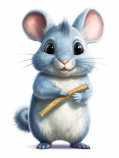 cute Chinchilla clipart ,dynamic pose , illustration realistic, colorful, 4k, detailed, vibrant color, white background