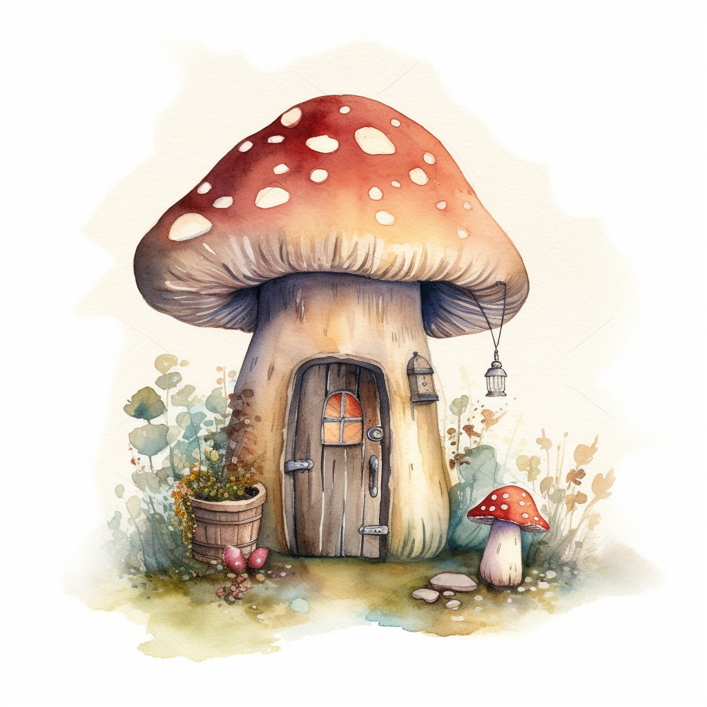 mushroom home cliparts