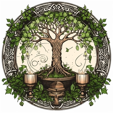 celtic witch altar clipart
