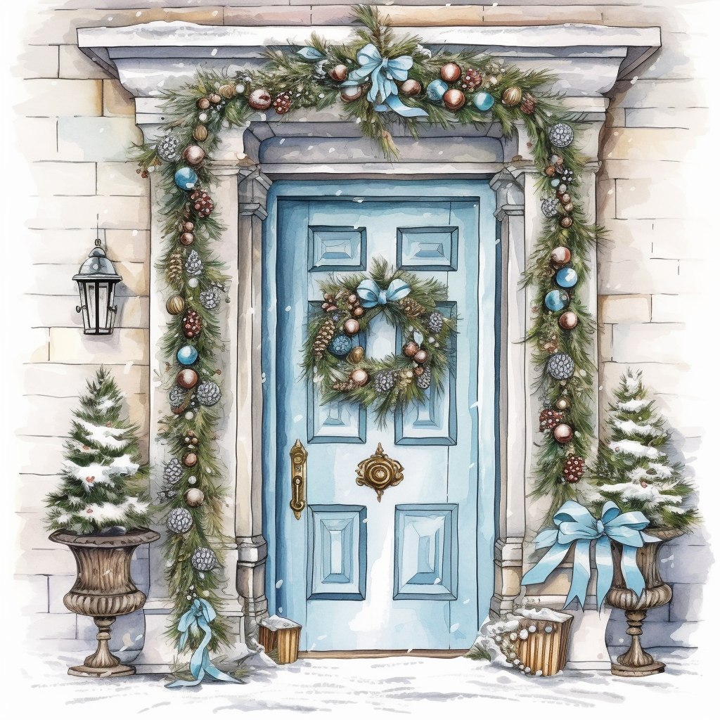 christmas door cliparts