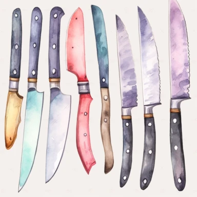 watercolor knives clipart
